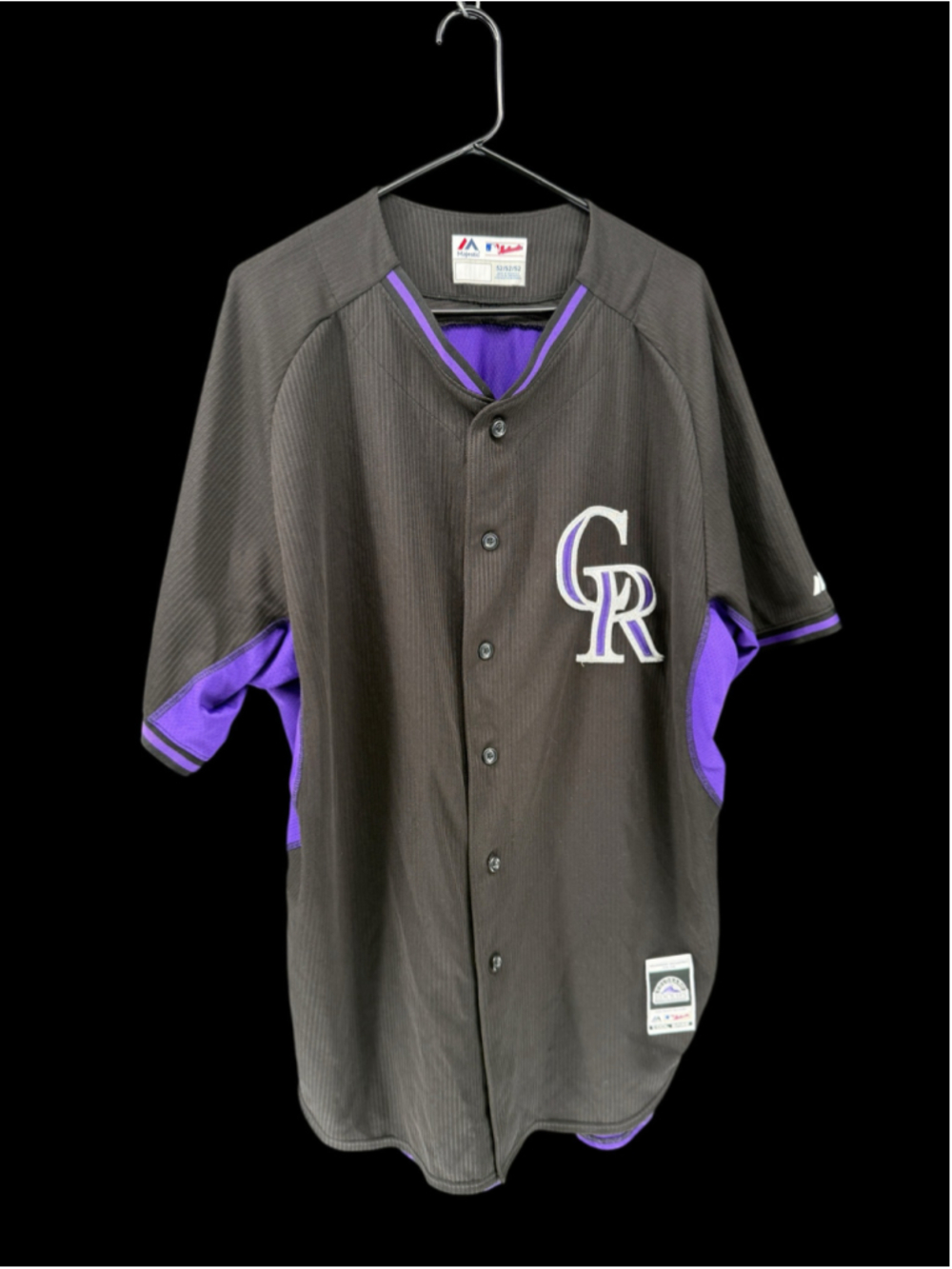 Men's Majestic Colorado Rockies Baseball Jersey XXL Black Purple